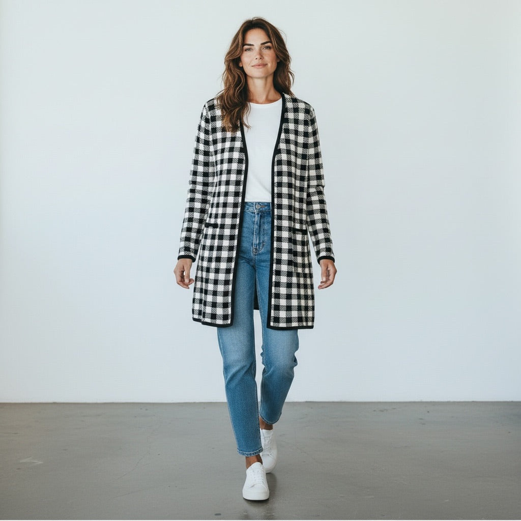 Black/White Talbots Black & White Check, Medium