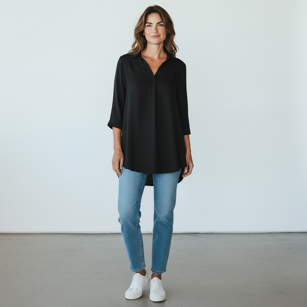 Black Westbound Black High-Low Tunic, Large