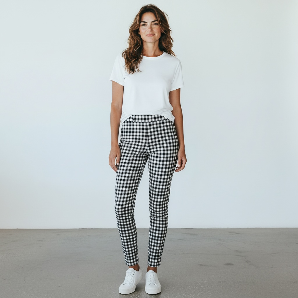 Black/White Talbots Hampshire Ankle Pants, 10