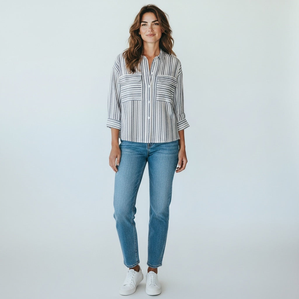 White/Black Max Studio Women-Tops, Small