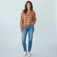 Rust/Cream Pink Rose Women-Tops, Small