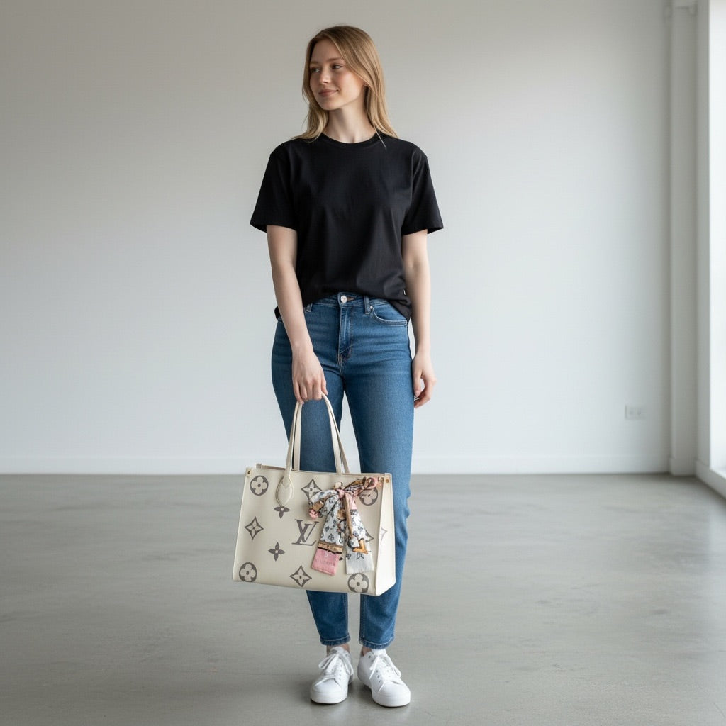 Cream Louis Vuitton Dupe Louis Vuitton Inspired Tote Bag