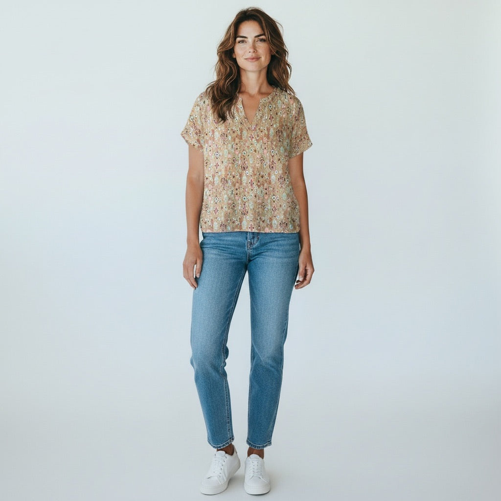 Beige/multi color Daytrip Women-Tops, Medium