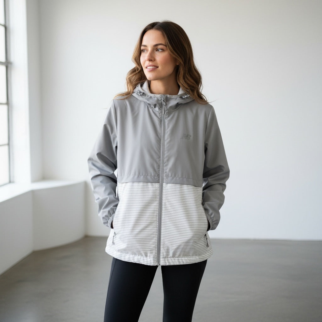Light Gray/White New Balance Women-Outerwear, Medium