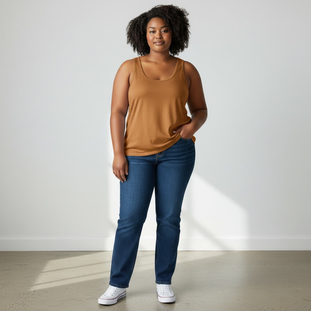 Mustard Brown A New Day Women-Tops, 2XL