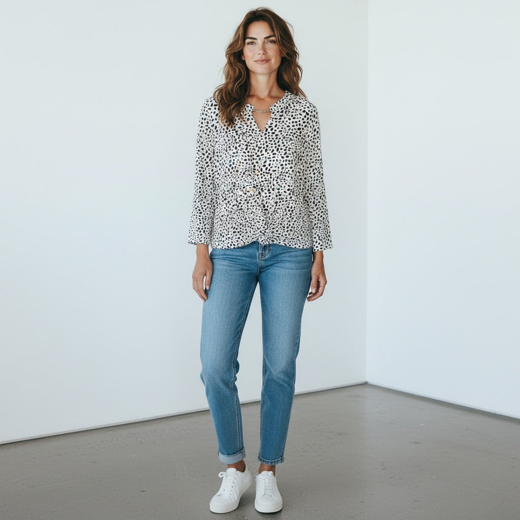 White/Black JM Collection Women-Tops, Small