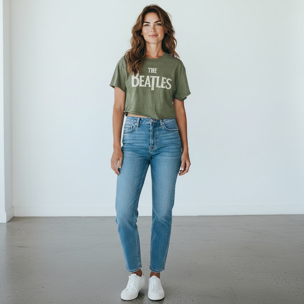Army Green Junk Food Clothing Women-Tops, Small
