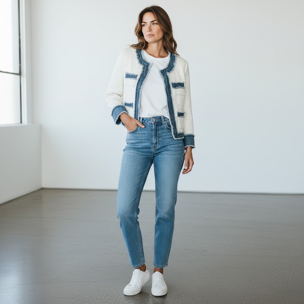 Off White/Denim Nanette Lepore Women-Tops, Small