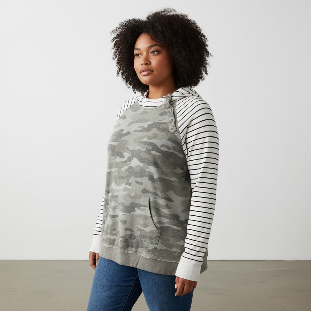 Army Green/Camo Maurice’s Women-Tops, 2XL