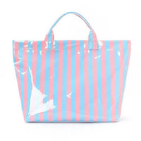 Large Striped Vinyl Tote Bags | 40P595