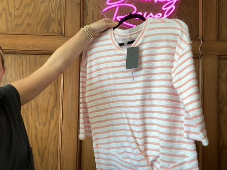 Pink/White Live Well Lifestyle Womens-Long Sleeve, Large