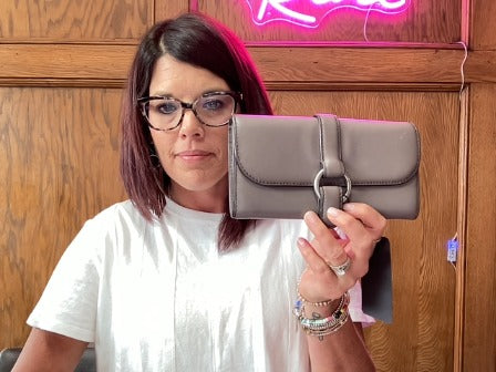 gray/plum Michael Kors wallet