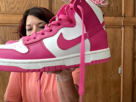 pink/white Nike Women-Shoes, 8