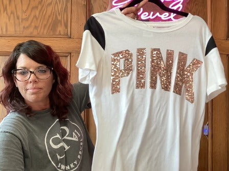 white  Pink Women-Tops, Medium