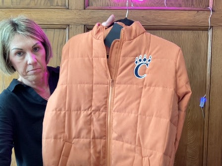 Orange Lions Coat Women-Outerwear, Medium