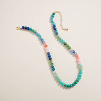 17Inch Mixed Marbled Ombre Beaded Necklace Jewelry