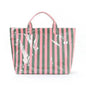Large Striped Vinyl Tote Bags | 40P595
