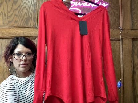 red Xieerduo Long Sleeve Top, Medium