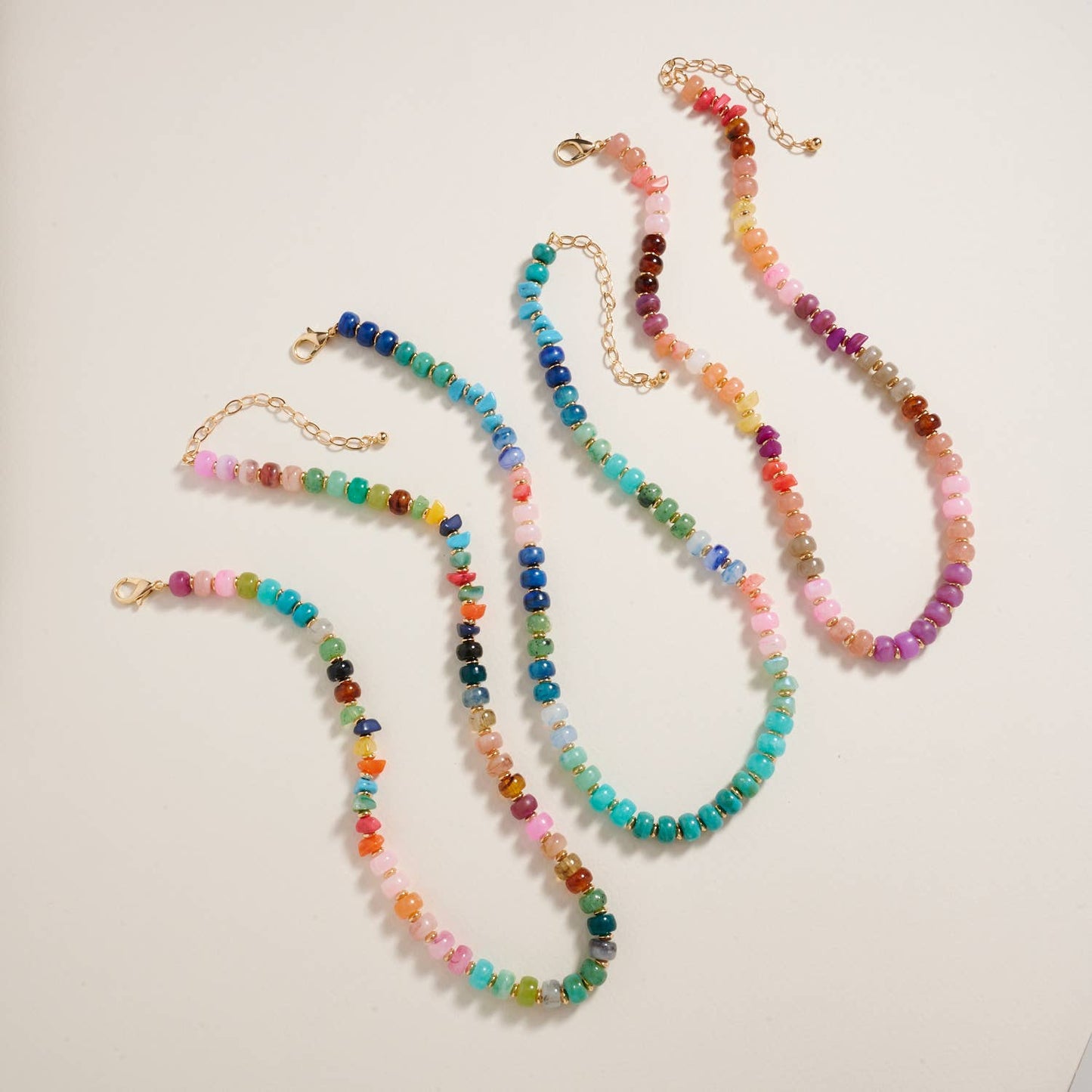 17Inch Mixed Marbled Ombre Beaded Necklace Jewelry