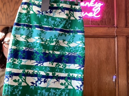 green blue Talbots skirt, 8