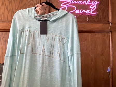 Light Blue PINK Women-Tops, Large