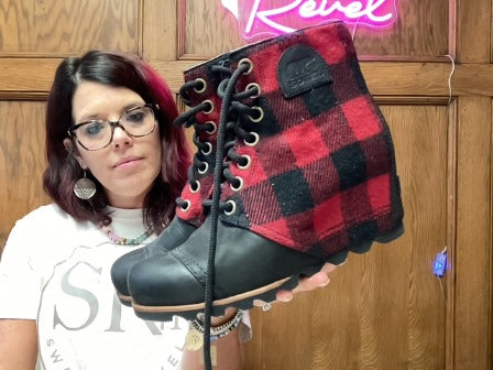 Black/Red Sorel Women-Shoes, 8.5