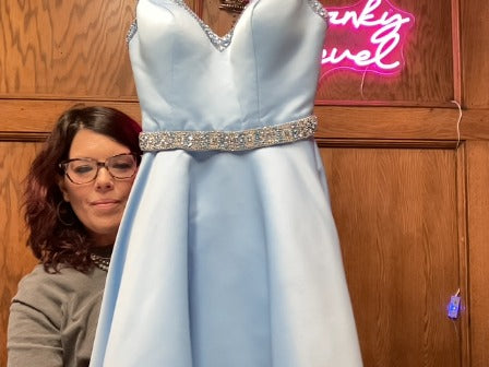 light blue Mori Lee dress, 2