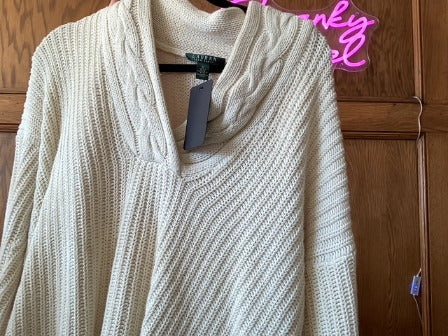 Cream Ralph Lauren sweater, Medium