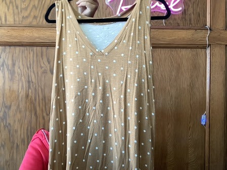 Brown White Polka Dots 24/7 Maurice's Women-Tops, XL