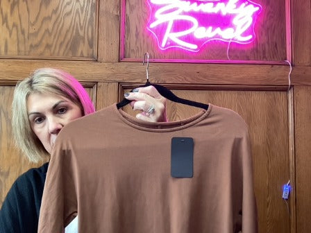 Brown Heat Tech Women-Tops, Small