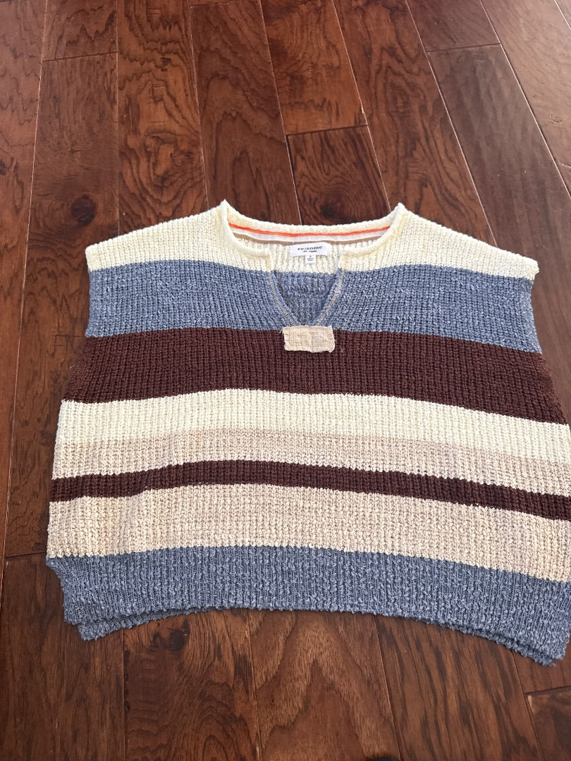 Navy/Brown/White ee:some Women-Tops, Small