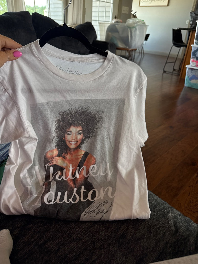 White Whitney Houston Women-Tops, Small