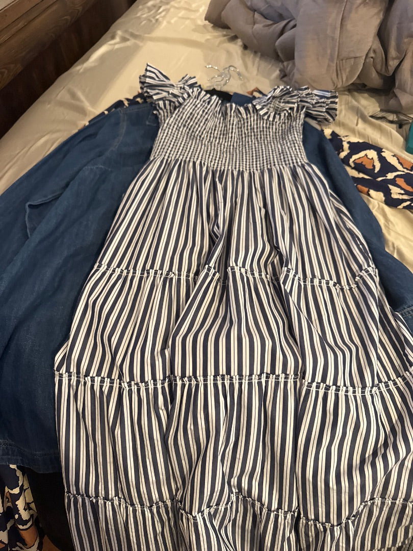 Navy/White Hill house Women-Dresses/Rompers, Medium