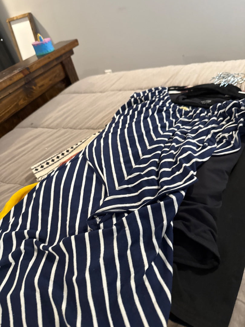 Navy/White Lily Blue Beach Women-Dresses/Rompers, Small