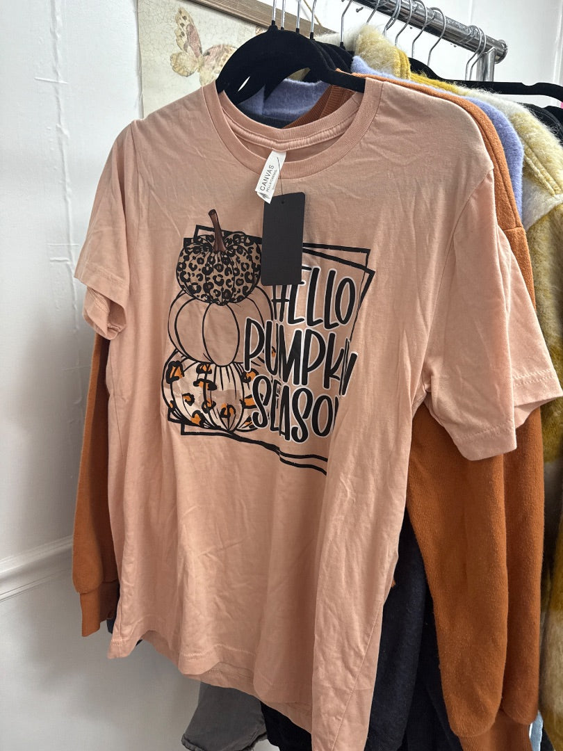 Peach Hello Pumpkin Women-Tops, Medium