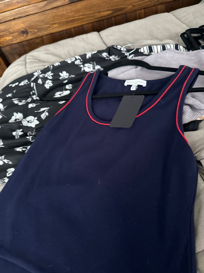 Blue/Red Madison D'Amelie Women-Tops, Small