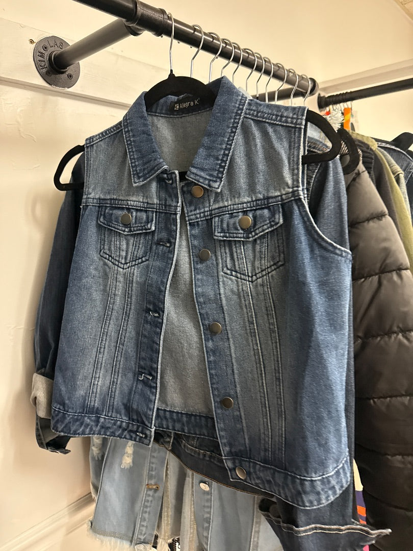 Denim Allegra K Women-Outerwear, XS