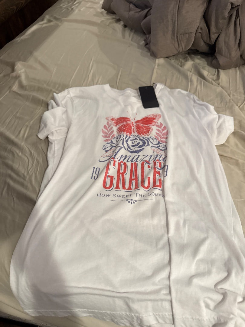 White Amazing Grace Women-Tops, Medium