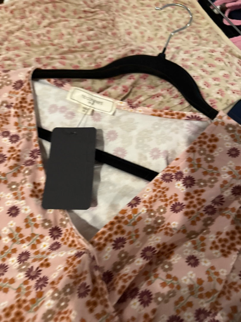 Pink Floral No Comment Women-Tops, Xl