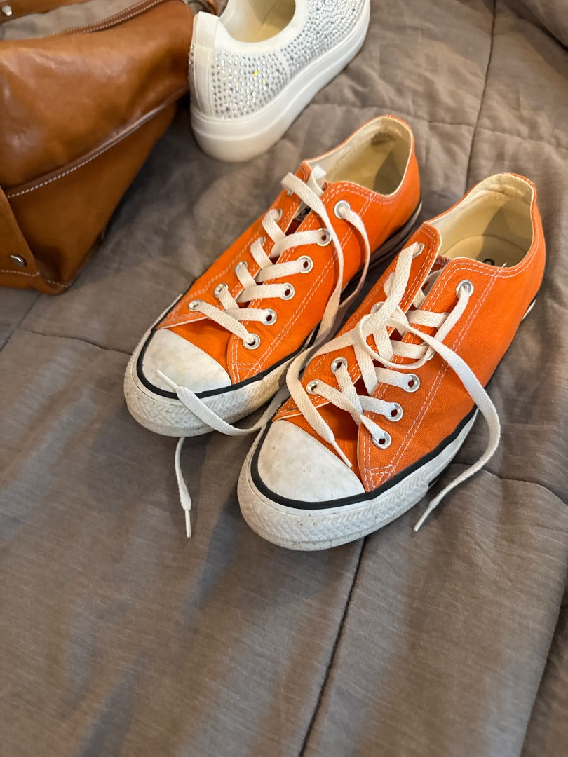 Orange Converse Women-Shoes, 9