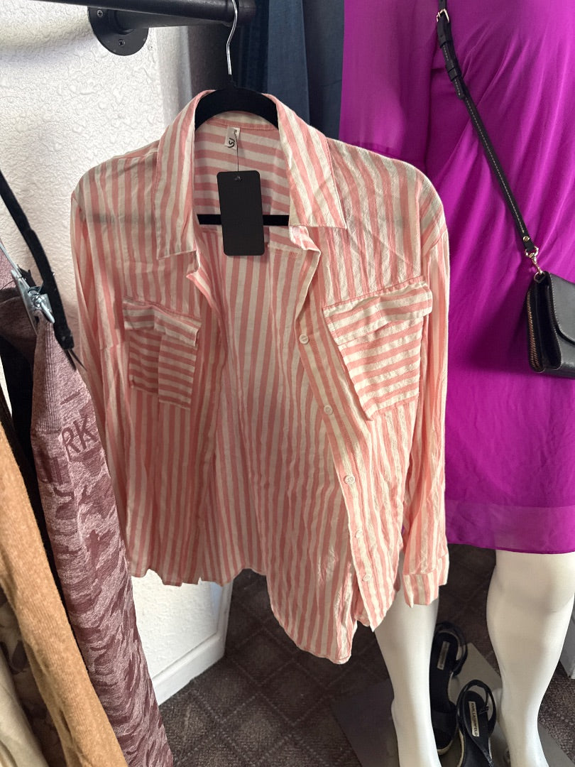 Pink/White CMSJ Women-Tops, Medium