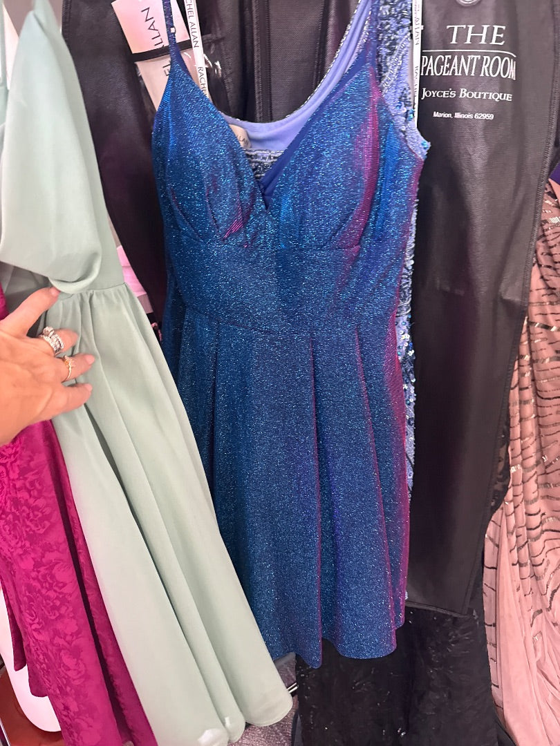 Sparkly Blue B Darlin HOCO, 7/8