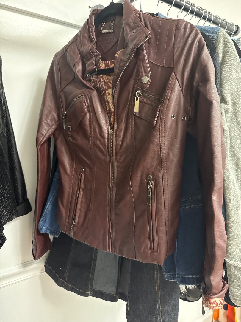 Maroon Jou Jou Women-Outerwear, Small