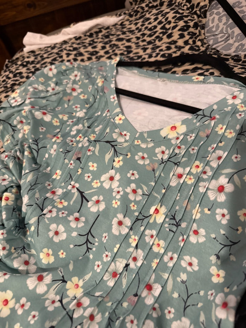 Green Floral No Brand Women-Dresses/Rompers, Med