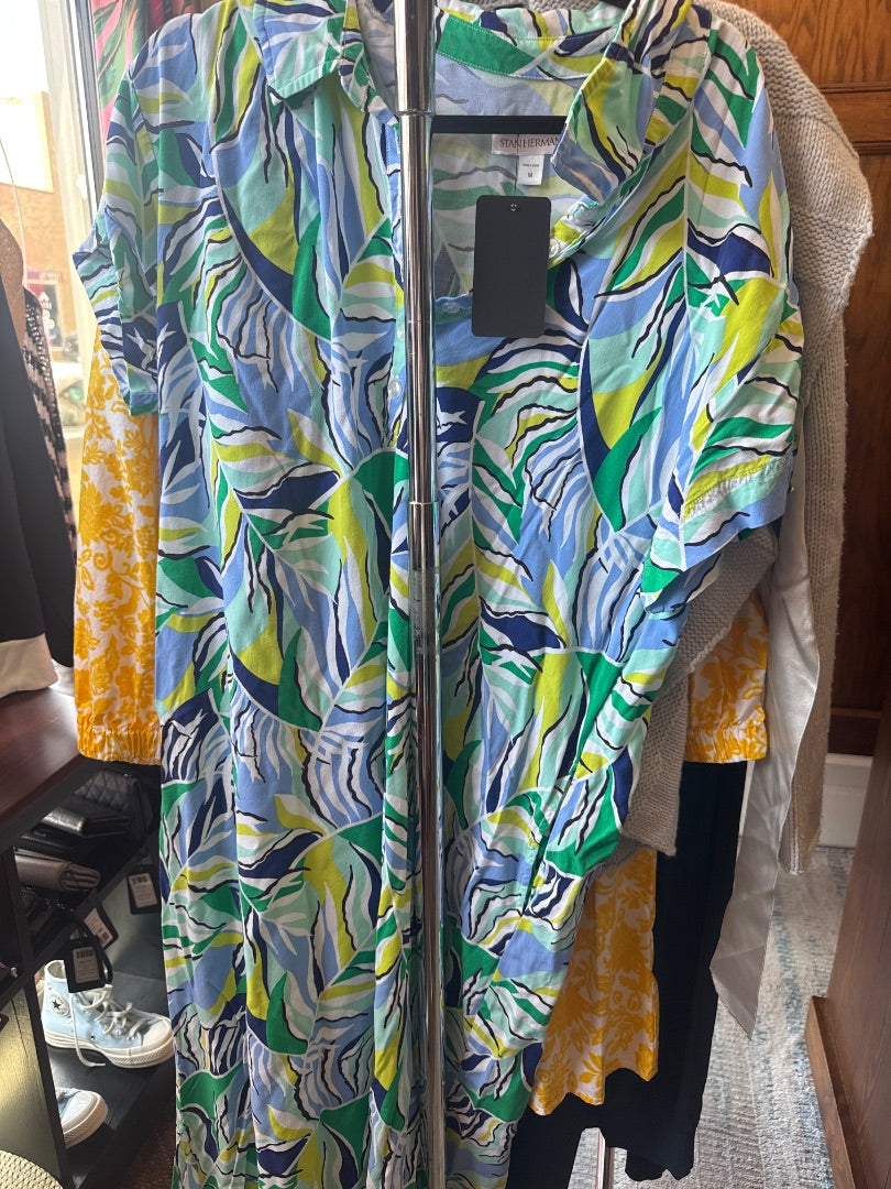 Blue/yellow Stan Herman Women-Dresses/Rompers, Medium