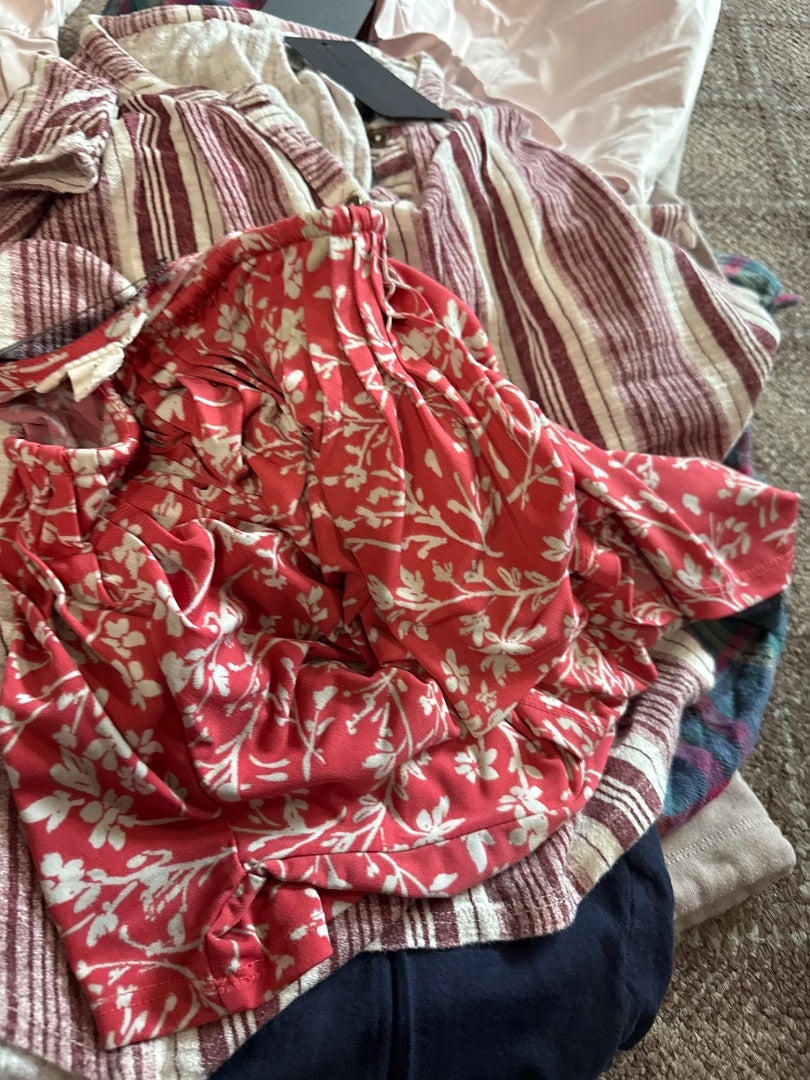 Coral/Grey Style & Co Women-Tops, Medium