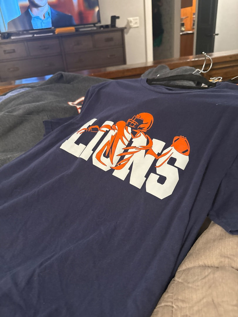 Navy Lions Football Women-Tops, AM