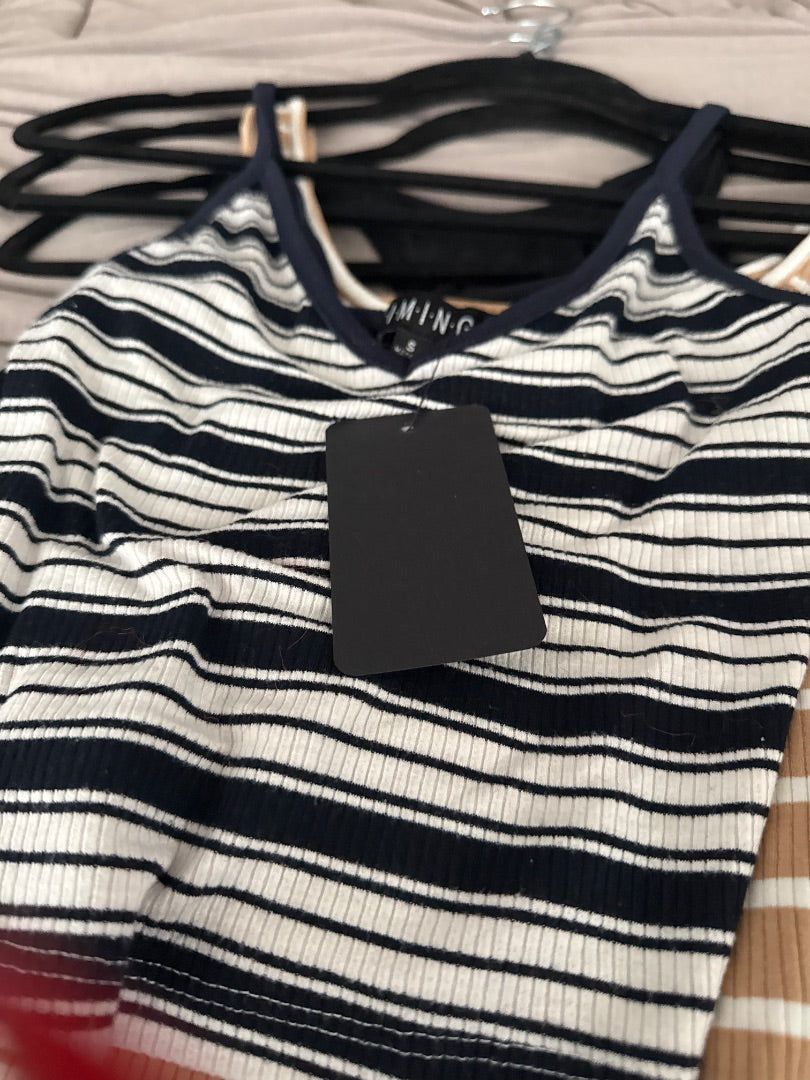 Navy/White Timing Women-Tops, Small
