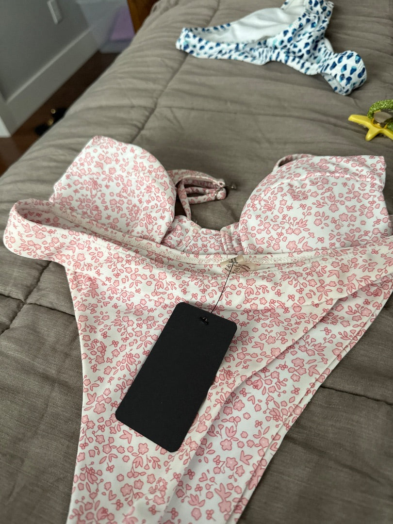 Pink/White No Brand Swimsuit, Medium