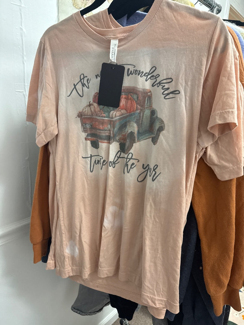 Peach Pumpkin Women-Tops, Medium